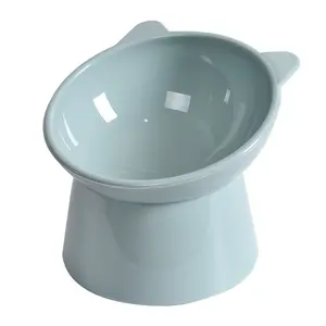 Non-Slip Elevated Cat Bowl, Nordic Style Incline Pet Feeding Water Bowl, Protects Pets' Necks, Splash-Proof, Durable Plastic, Easy Clean