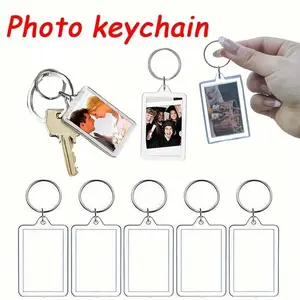Acrylic Photo Frame Keychain Set, DIY Handmade Picture Tag, Transparent Photo Keychains, Customizable Personalized Gift Ideas, Keychain For Bags