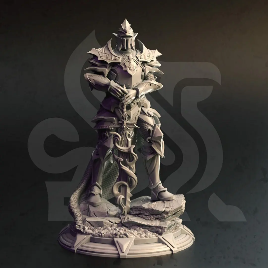 Arcane Paladin - Teverys 3D Printed Resin Miniature, Collectible Miniatures for DM Stash Home Decor Statue & Figurine, 3D-Printed Resin Miniatures