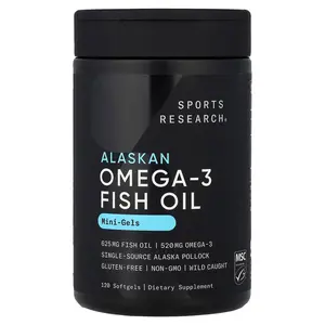 Sports Research Alaskan Omega-3 Fish Oil, Mini Gels, 120 Softgels