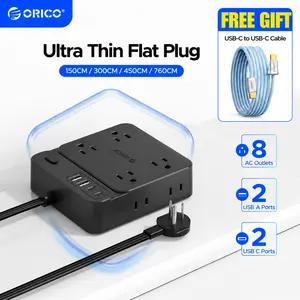 【Live Exclusive】Surge Protector Power Strip, Outlet Extender with 8 Outlets 4 USB Ports (2 USB C), Overload Protection, Long Extension Cord with Multiple Outlets for Indoor, Home, Office-SP1