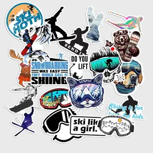 Sticker Pack 20 Winter Ski Snowboard Sticker, Mountain Sports Adventure Decal