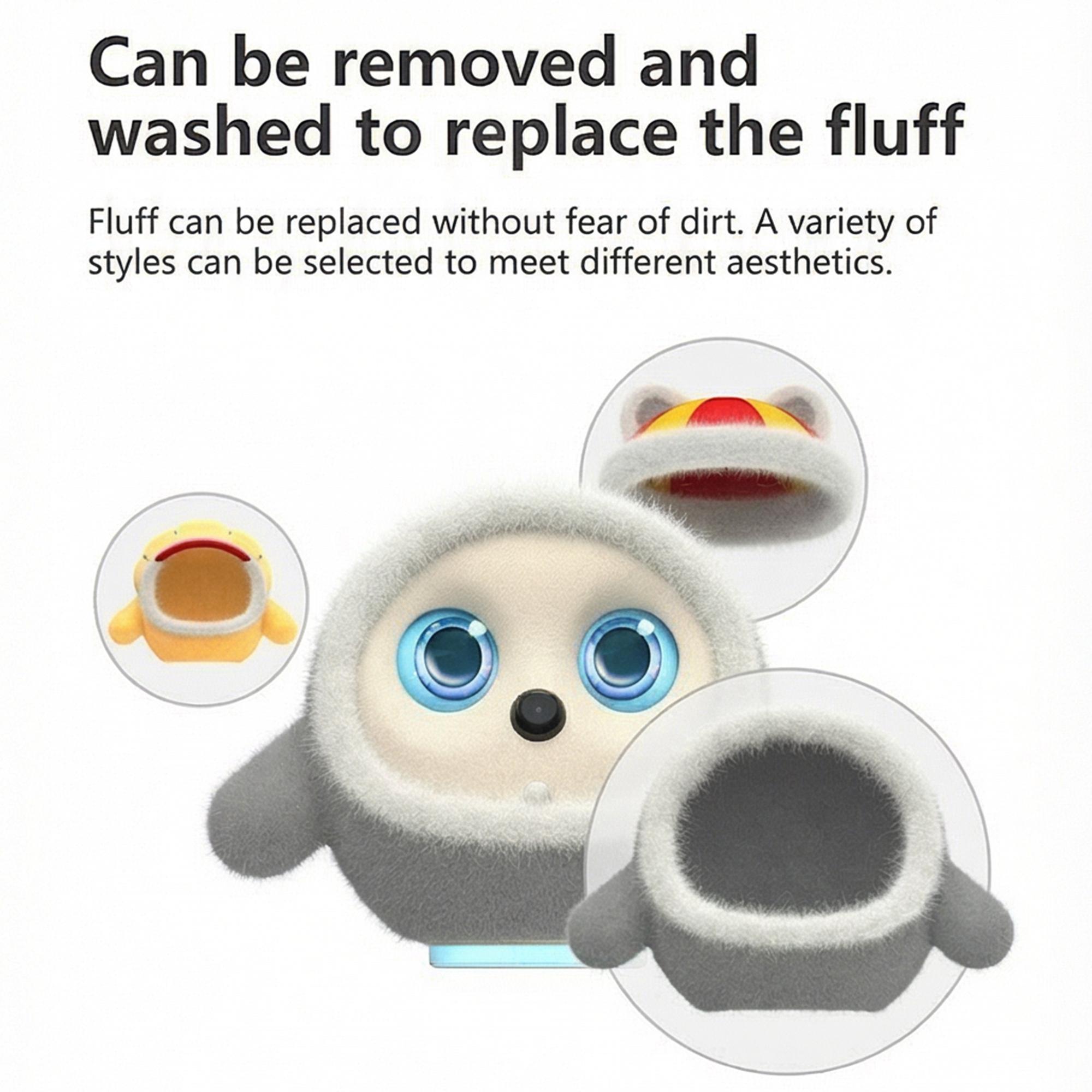 AI Robotic Pet Multimodal Desktop Companion with LLM & VLM Vision Smart Interactive Emotional Robot with Voice Conversation Touch Sensors Customizable Plush Covers for Home Office