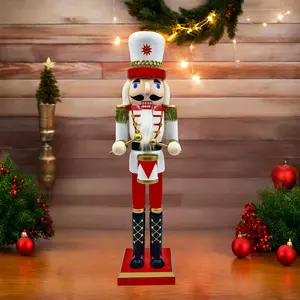 Christmas King Soldier Nutcracker Set, Drummer & Swordman Decorations, Cute Tabletop Ornaments for Kids, Best Gift Idea