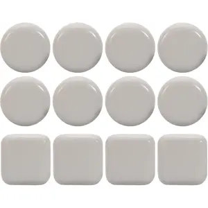 12 count Stick Furniture Sliders - 1 Inch Sliders for Furniture  Carpet, Furniture Sliders for Hardwood Floors, Carpet & Tile, Beige Moving Sliders, Furniture Movers(8 Round + 4 Square)