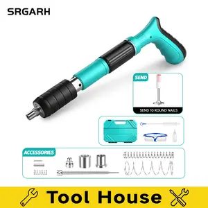 SRGARH Manual Mini Steel Nail Gun 5 Gears Power Adjustable Woodworking and decoration integrated air nailer with 10 Nails