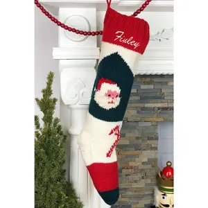 Bernat Santa Hand Knit Personalized Christmas Stocking