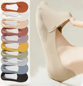 10 Pairs Women's Invisible Socks - Comfortable Breathable Polyester No-Show Socks with Cushioned Sole, Anti-Slip Design, Soft Knit Fabric, Ideal for Daily Casual Wear