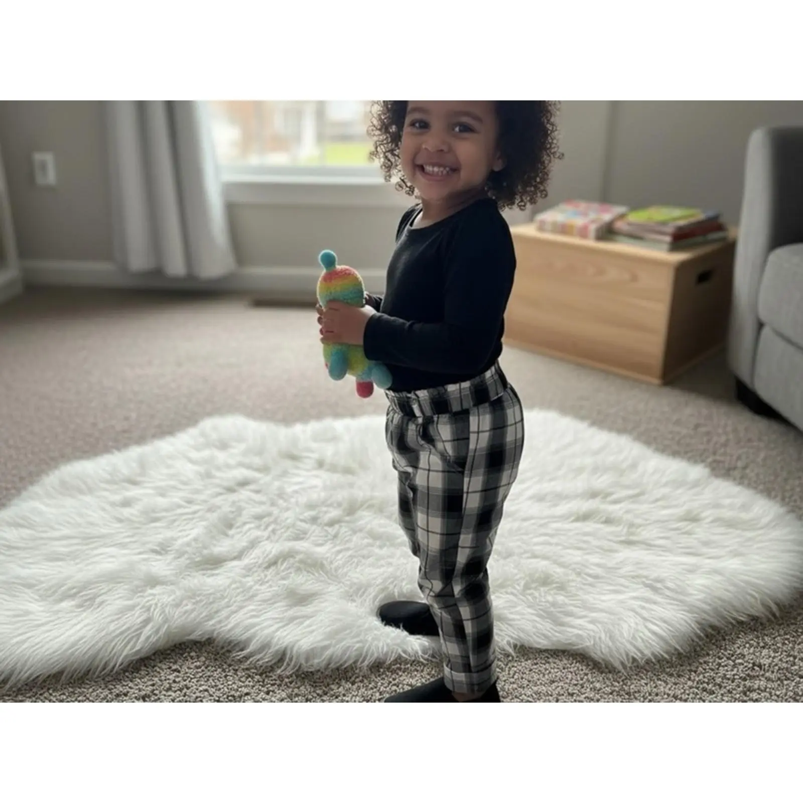 Black Top & Plaid Checkered Pants Set for Kids - Comfortable & Stylish Outfit - Perfect for Everyday Wear - 14 L