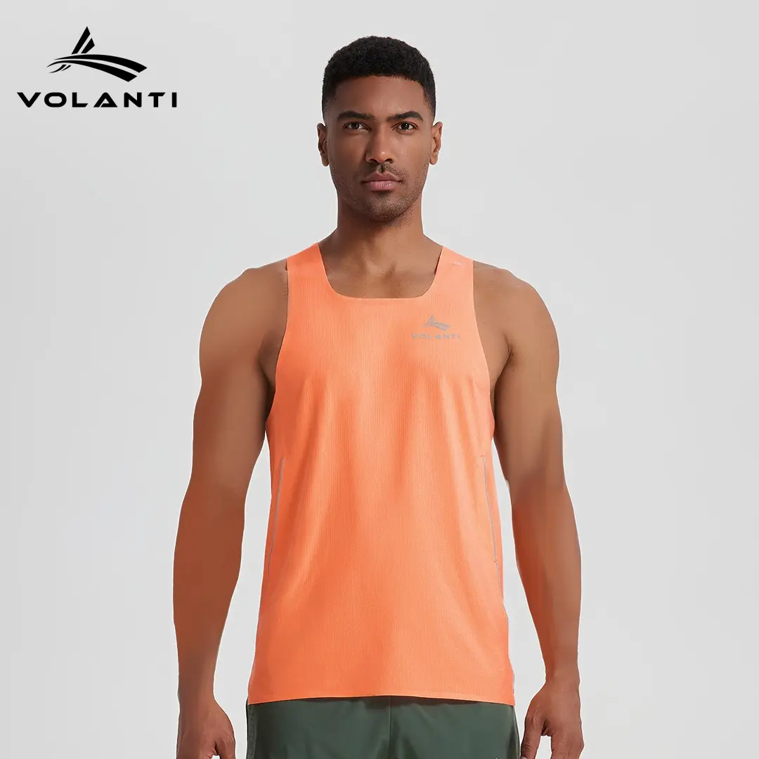 Volanti Air Wing Vests | Unisex Breathable Quick Dry Running Vest Cooling Lightweight Flexible Stretch Antibacterial Wrinkle Resistant Reflective Logo Athletic Tank Tops for Marathon Jogging Gym Training Home Daily Casual Outdoor Wear