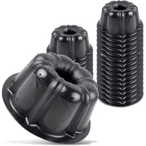 Bakeable Plastic Mini Flan Molds Pan with Non-Stick Silicone - Reusable Non-Stick Baking Mini Flan Molds for Baking & More - 25 QTY Pack - Bulk Quantity for Home & Commercial Use