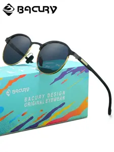 BACURY Lightweight And Minimalist Men'S Polarizing Sunglasses With Oval Frames, Versatile For Daily Travel, Windproof, Dustproof, Uv Resistant, Driving And Hiking To Reduce Glare