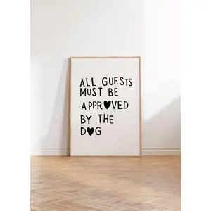 Funny Dog Print Minimalist Heart Decor Dog Owner Gift Puppy Poster Trendy Dog Wall Art Heart Typography Poster Decoration Glossy Ornaments Artistic