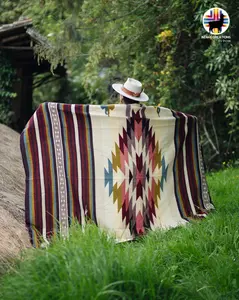 The Living Forest Alpaca Blanket - Handmade Ecuadorian Artisan Crafted 74x94 Inches Queen Size Warm & Luxurious Yellow Design