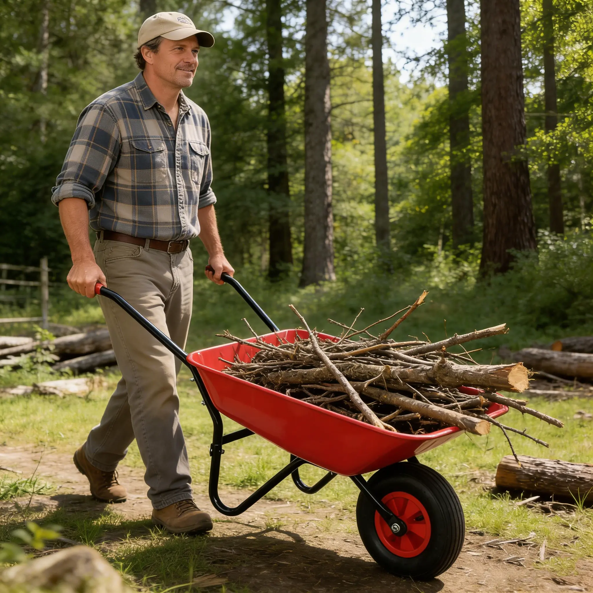 Steel TRAY wheel barrow trolley for red garden 12 inch pneumatic wheel