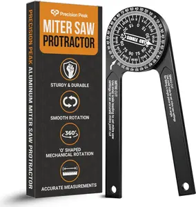 Aluminum Miter Protractor | 7-Inch Rust-Resistant Angle Finder with Laser-Engraved Scales for Woodworking & More Applications
