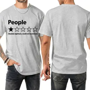 Unisex-Adults T-Shirt - Black, Short Sleeve - Funny Review People One Star: Absolute Would , Suitable for Mens & Womens Outdoor T-Shirt, 100%cotton