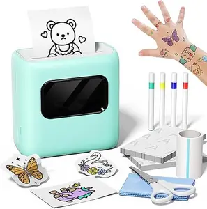 TK20 Tattoo Maker for Skin, Bluetooh Temporary Tattoo Printer for Girls & Boys, Custom Body Art Kit with 40Pcs Temporary Tattoo Paper & 4 Markers, Party Decorations, Birthday, DIY Activity