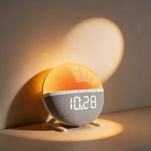 Medium to Large Sunrise Alarm Clock Wake-Up Light for Bedroom, Sleep Therapy with Warm White Light, 11 Brightness Levels, Snooze, Sleep Timer, 12/24h, Best Gift for Kids & Adults, Bedroom Nightstand Decor, Dorm Room Essential Multifunctional Simulation