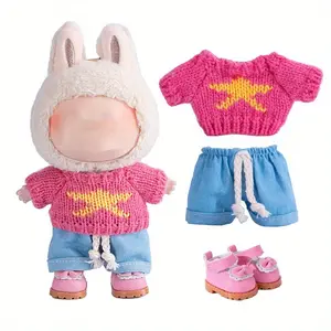 for LABUBU (6.69inch/17cm) Mini Plush Doll'S Handmade Clothes Outfit Clothing Gift (No Doll) Multi-Item Party Favor Packs