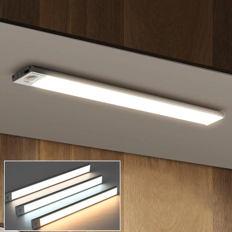【SummerVibes】2026 16inch LED Under Cabinet Lights Motion Activated - 2/4 Pack USB Rechargeable Closet Lights with Dimming & Stick-on Installation, Wireless Indoor Lighting for Kitchen, Bedroom, Stairs, Pantry, Garage Newyear Gift