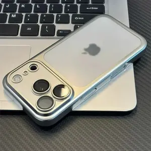 Luxury Electroplated Frosted Translucent Case for iPhone 17 Air 16 15 14 13 12 11 Pro Max Plus 16e Glossy Matte Shockproof Funda Cellphone Casing