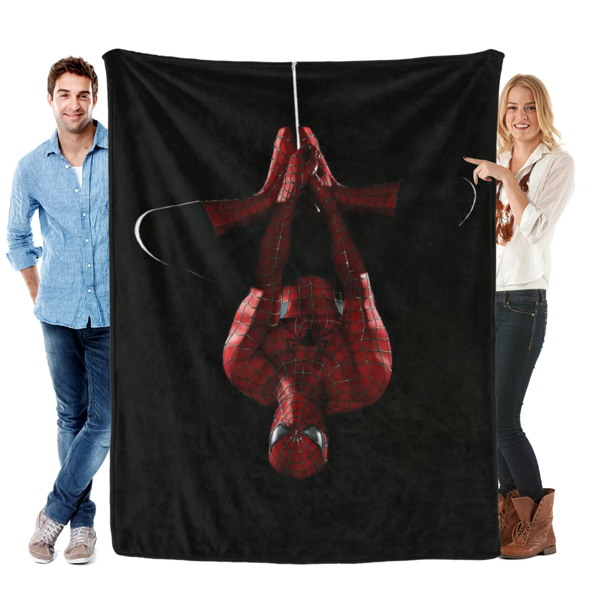 MARVEL Ultra-Soft Flannel Fleece Spider-Man Hanging Blanket - 2D Superhero Magic Throw for Home Bedroom Decor, Couch Use & Fans Gift