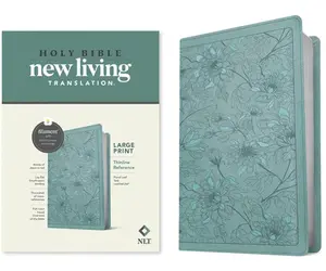 USED-NLT Large Print Thinline Reference Bible, Filament Enabled Edition (Red Letter, Leatherlike, Floral/Teal) by New Living Translation (Imitation Leather)