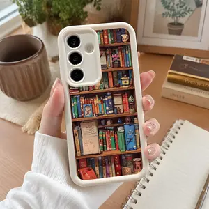 Fashionable Bookshelf Pattern Phone Case , Enhanced Camera Protection, Shockproof Skin-Friendly Touch Soft Cover for Samsung Galaxy S21 S22 S23 S24 S25 S26 Ultra Plus FE A13 A14 A15 A16 A17 A33 A34 A35 A36 A52 A53 A54 Note20Ultra