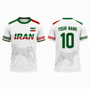 Custom Iran Soccer Jersey, Personalized Football Kit, White Green Uniform