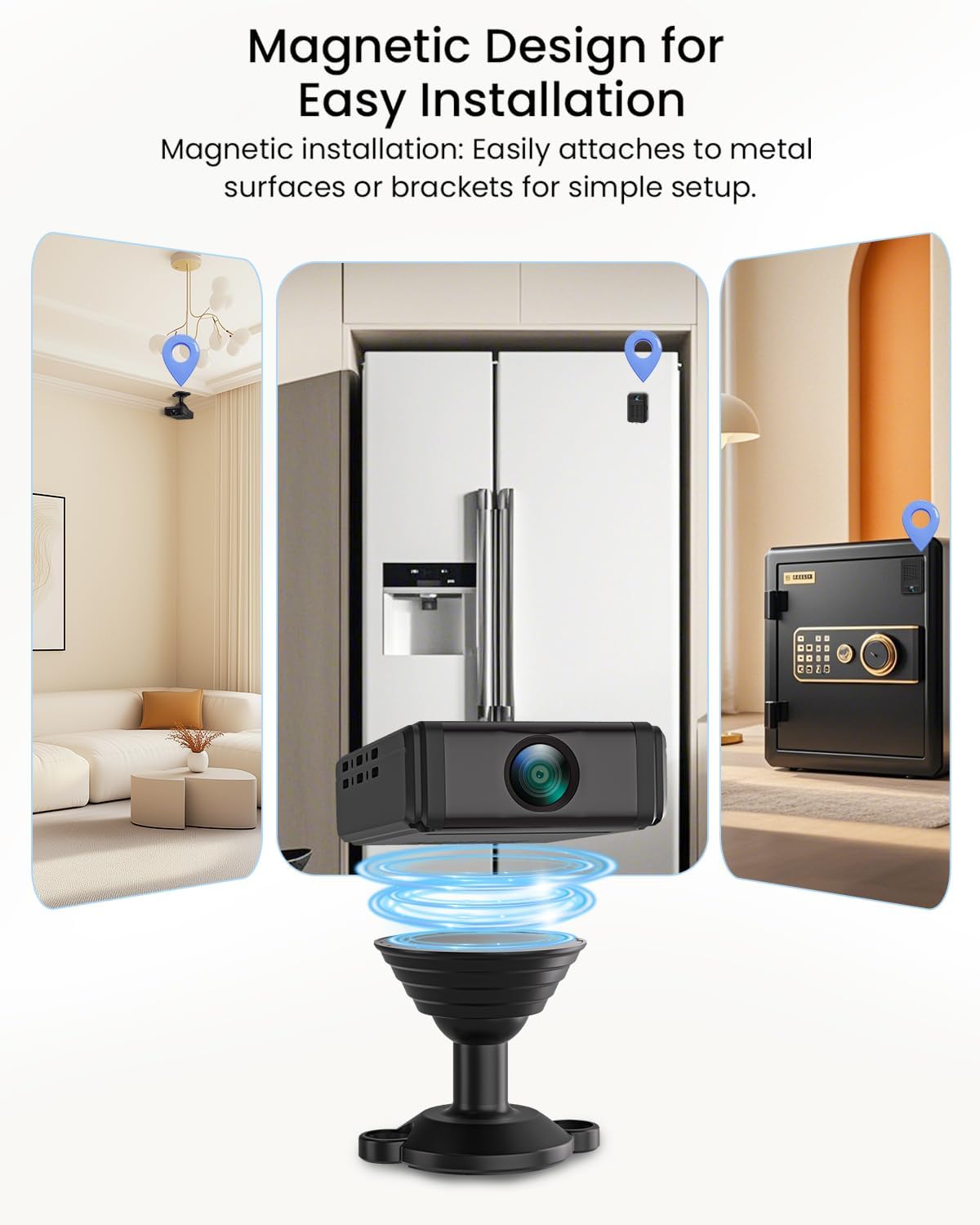 L31 Hidden Mini Security Camera WiFi Wireless Motion Detection Indoor Surveillance Nanny Cam Home Baby Pet Monitor Cloud SD Card Recording with Infrared Night Vision Spy High-Definition Recorder Magnetic Rechargeable