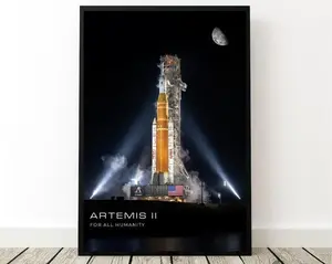 Artemis II Poster 2026 - NASA Spacecraft Wall Art Decor- Moon Mission Print - Space Lover Gift