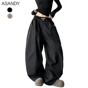 ASANDY Baggy Pants High Street Y2K Aesthetic Loose Wide Leg Trousers Women’s Casual Streetwear Fashion 2026