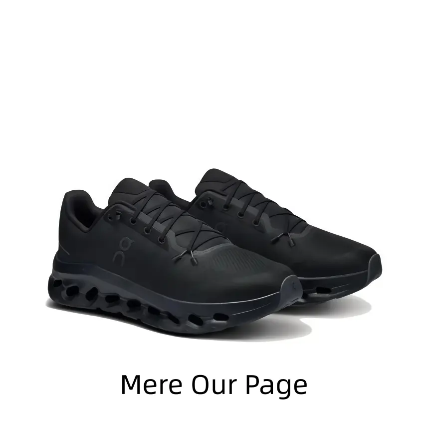 All-Black Mesh Sneakers with Signature Hollow Pod Midsole – Zero-Lace Elastic System Meets Mechanical Cushioning for Effortless Urban Mobility