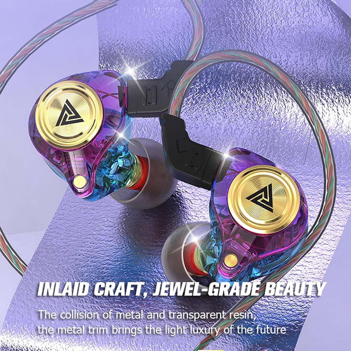 1/2Pcs Wired Gaming Earbuds, QKZ AK3 in Ear Monitors Headphones, Deep Bass Sound Wired Earbuds, HiFi in Ear Headphones with 1DD 10mm Dynamic Driver, IEM for Music Gaming Video Calling