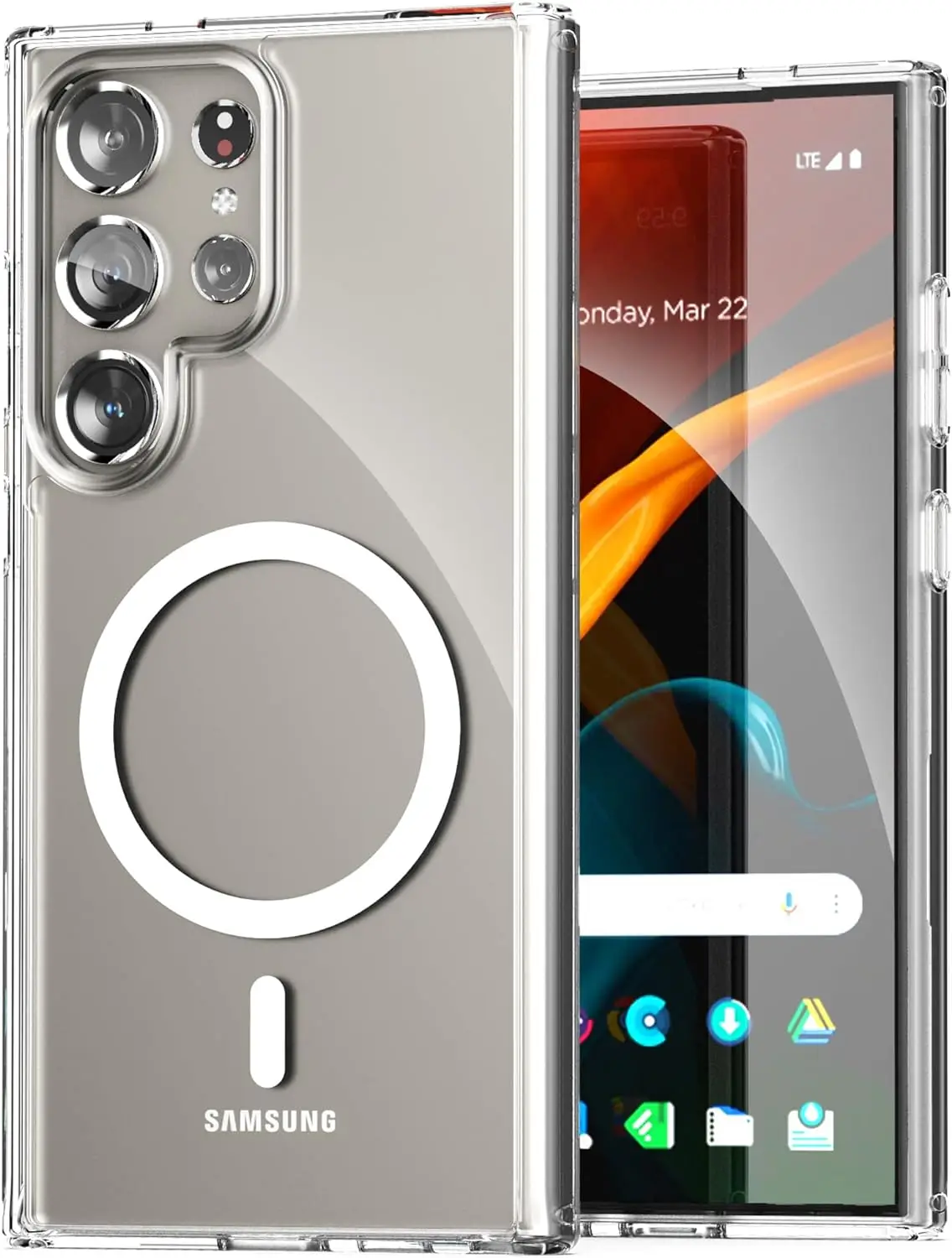 Shockproof Clear Case For Samsung Galaxy S25 S24 S23 S22 Plus Ultra Transparent Cover - Compatible With MagSafe