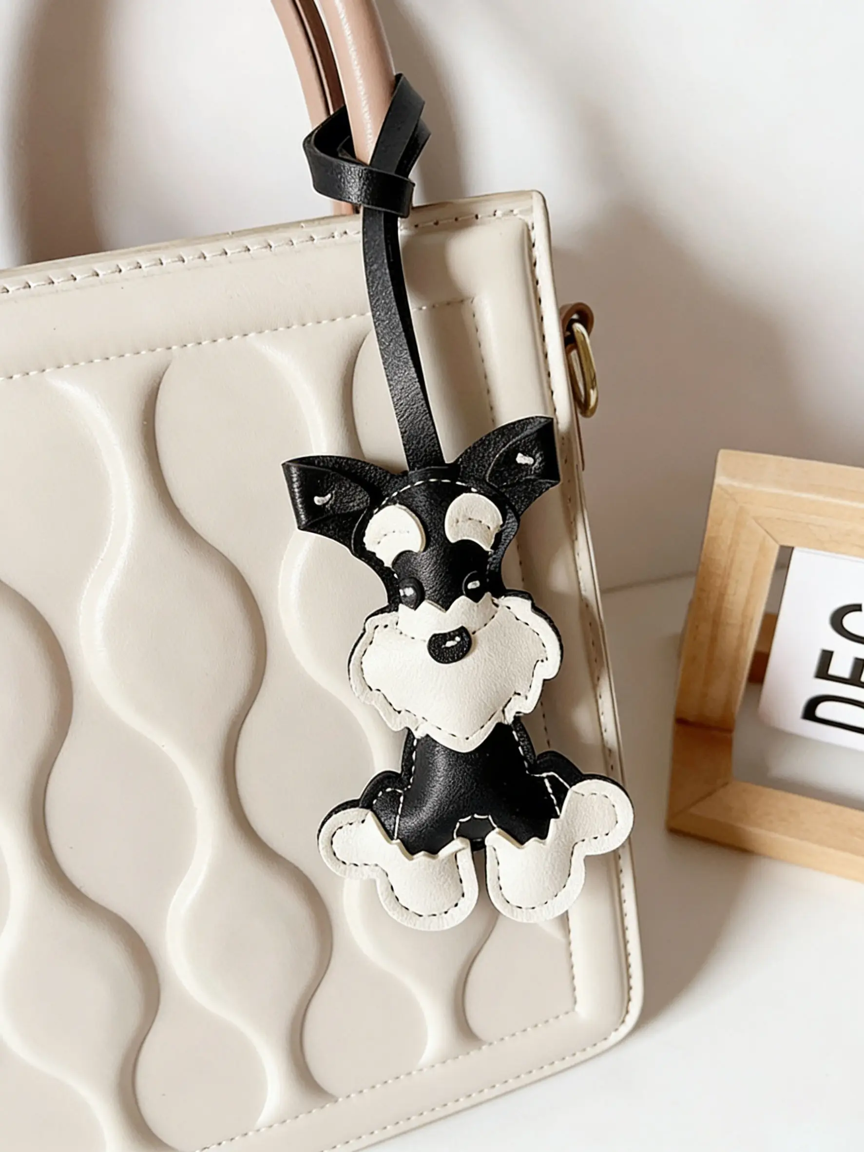 Bag Pendant Schnauzer Dog Bag Charm Purse Charm Bag Accessories Charms Two Colors Individualistic And Trendy Fashionable And Versatile Cute High Quality Suitable For Bags And Keys Couple And Best Friend Pendants Keychain Christmas Gifts