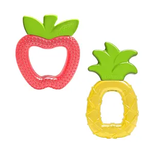 AquaCool Water-Filled Teether, Cooling Baby Teether Toy for Sore Gums, Apple Pineapple, BPA-Free, 3m+, 2-Pack
