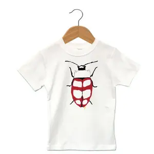 Striking Red and White Beetle Art: Hand-Painted Acrylic on Canvas