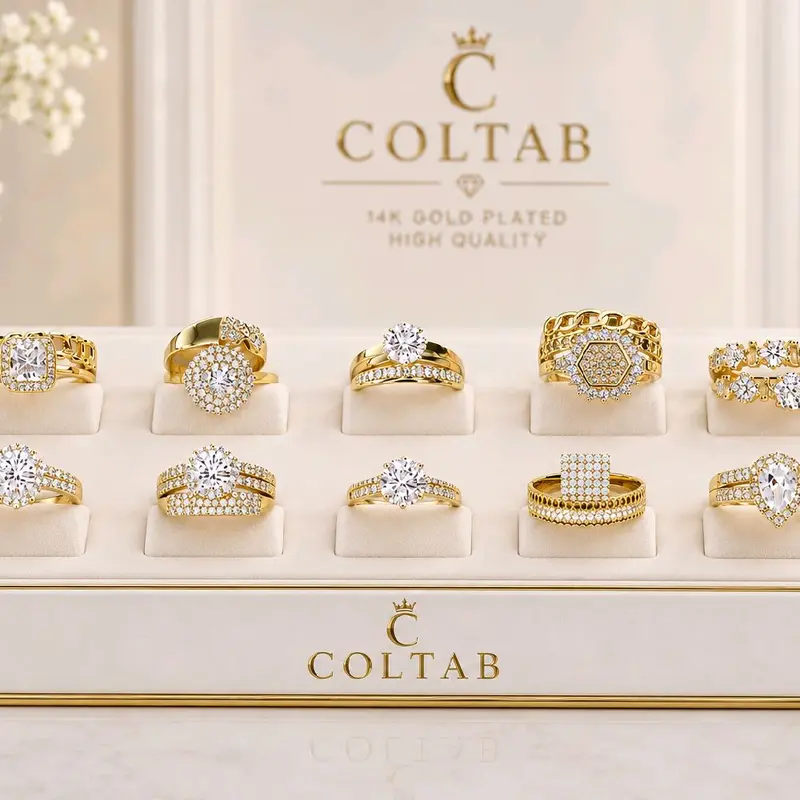 Ring set 2 pieces, Elegant goldplated waterproof. diferents size available