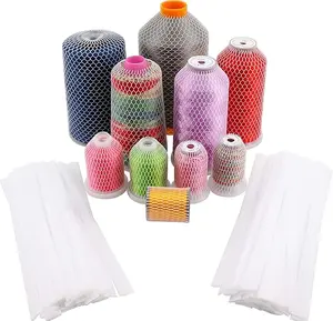 New Brothread 100pcs Thread Net Spool Saver for Embroidery Sewing Quilting & Serger Thread Spools - 9.8" (25cm) Long Each Piece Seamless Stitching, mothersdaygift