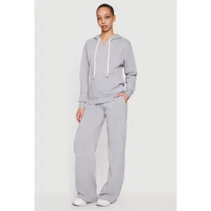 High Waisted Wide Leg Sweatpants with Drawstring Waist
