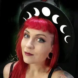 Wide Brim Felt Witchy Hat Moon Phases
