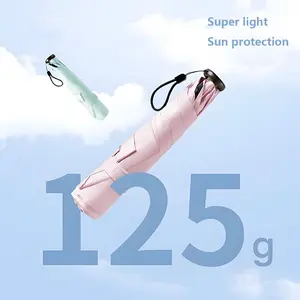 Ultra-light Black Glue Pencil Umbrella for Both Sunny and Rainy Days, UPF50+, Portable Sun Protection Mini Parasol, Fresh Macaron Color, Ideal Umbrella for Students