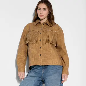 Women's Faux Suede Fringe Jacket - Wild Fable