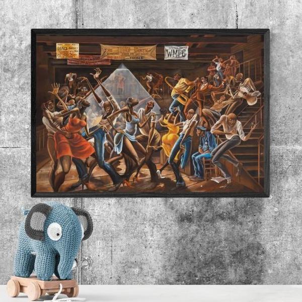 The Sugar Shack Poster, African Black WomanMan Dance Party Prints, Home Room DecorUnframed Wall Art, Home Decor