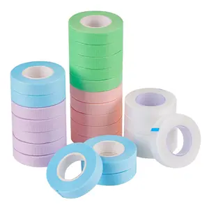 25 PCS Eyelash Extension Tape,Adhesive Fabric lash Tape,Under Eye tape,Breathable Micropore Medical Tape for Individual Eyelash Extension Supplies,1/2''x10 Yards Each Roll Green+Pink+Blue+White+purple Makeup Cosmetic