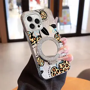 Cherry leopard print with stand combination set phone case Case is Suitable For Xiaomi POCOX3PRO/POCOX3GT/POCOX3NFC/POCOX3/POCOM6PRO5G/POCOM3/POCOF5PRO with PET Shock proof, Fashionable and durable design
