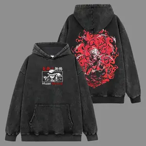 [Demon Slayer] Muzan Kibutsuji Graphic Shirt Premium 100% Acid Wash Hoodie-Shirt, DemonSlayer Fans, Anime Graphic Shirt, Streetwear Unisex Oversize Gift for Anime Lovers Oversized