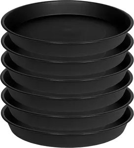 6 Pack 6 inch Plant Saucer Tray, 4 6 8 10 12 15 17 19 inch Plant Saucers, Heavy Duty Plastic Plant Saucers for Indoors